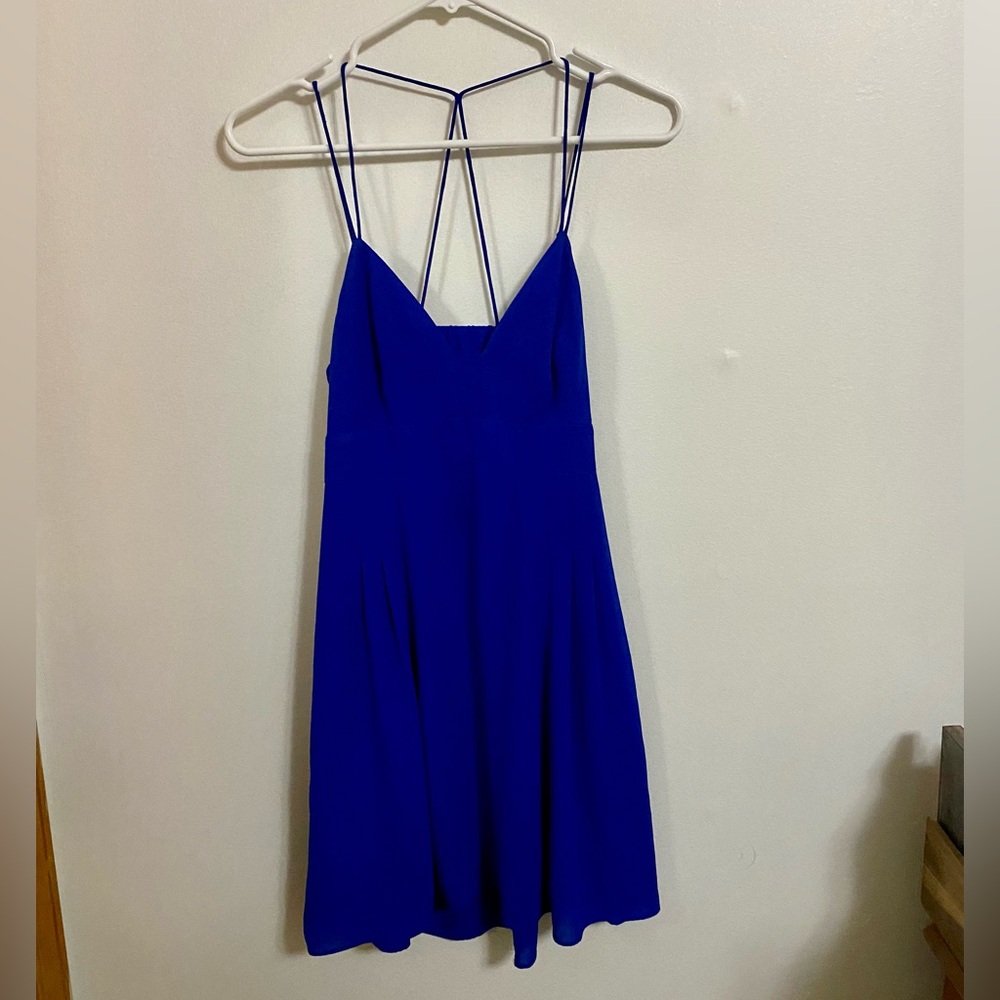 Express Blue Strappy Babydoll Dress